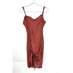 Free People Be My Mini Slip Dress Womens Size Small Satin Ruched